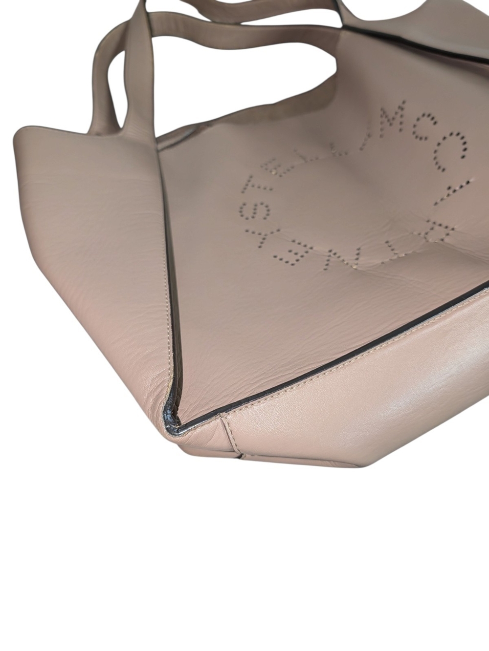 Stella McCartney Large Perforated Logo Taupe Shoulder Bag - Picture 8 of 11